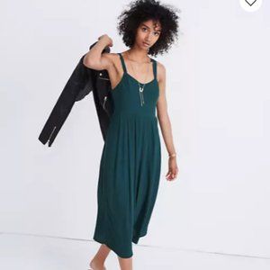 Madewell Tie-Strap Midi Green Dress Size 4